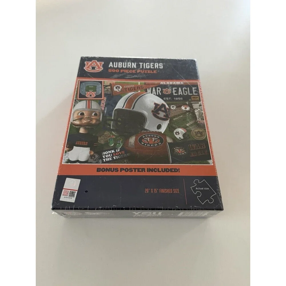 Auburn Tigers 500 Piece Puzzle YouTheFan Retro Series NCAA Football Gift 20*15in